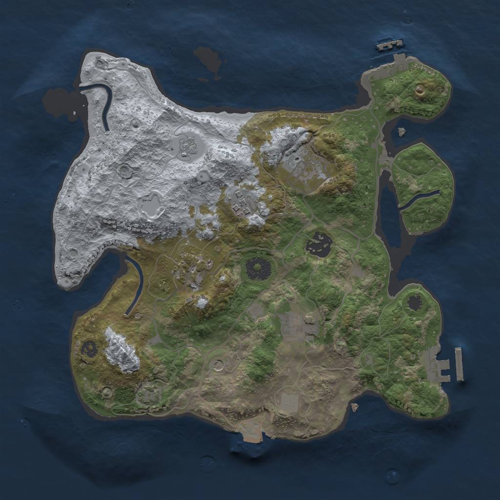 Rust Map: Procedural Map, Size: 3000, Seed: 23499, 13 Monuments