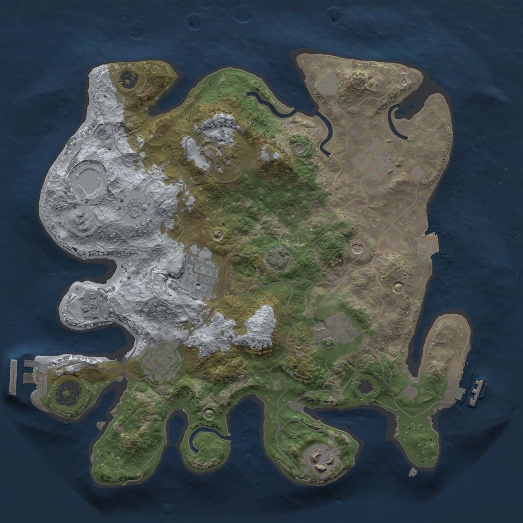 Rust Map: Procedural Map, Size: 3000, Seed: 16923021, 15 Monuments
