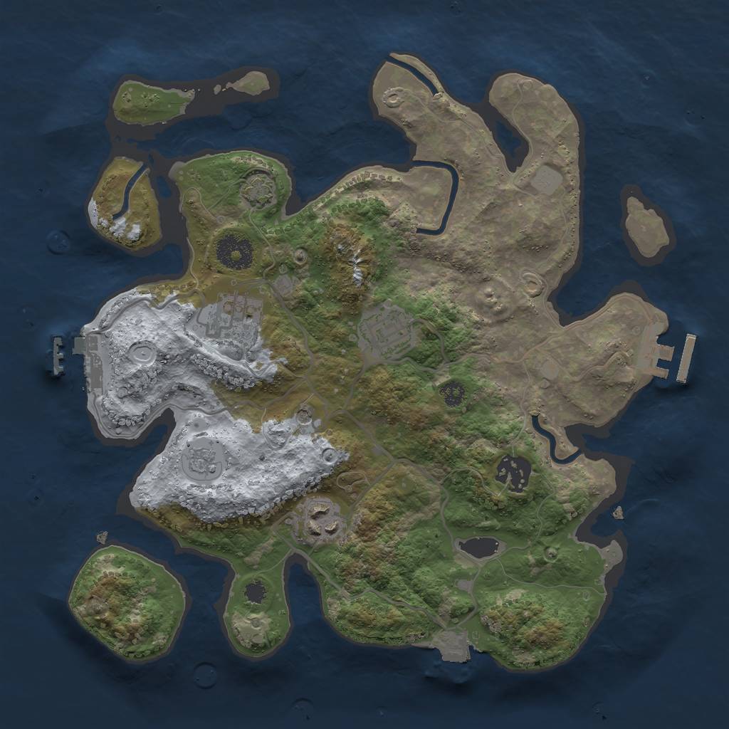 Rust Map: Procedural Map, Size: 3000, Seed: 83592, 12 Monuments