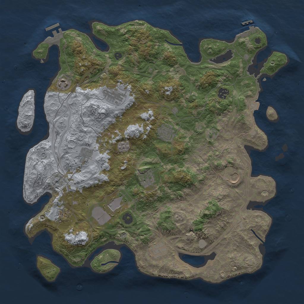 Rust Map: Procedural Map, Size: 4250, Seed: 802316453, 19 Monuments