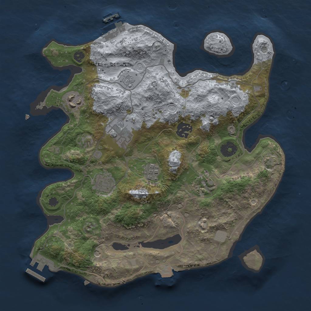 Rust Map: Procedural Map, Size: 3000, Seed: 84794, 14 Monuments
