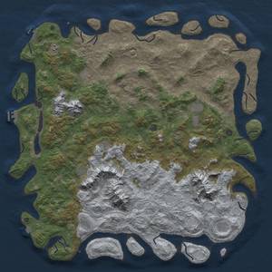 Thumbnail Rust Map: Procedural Map, Size: 6000, Seed: 589991283, 19 Monuments