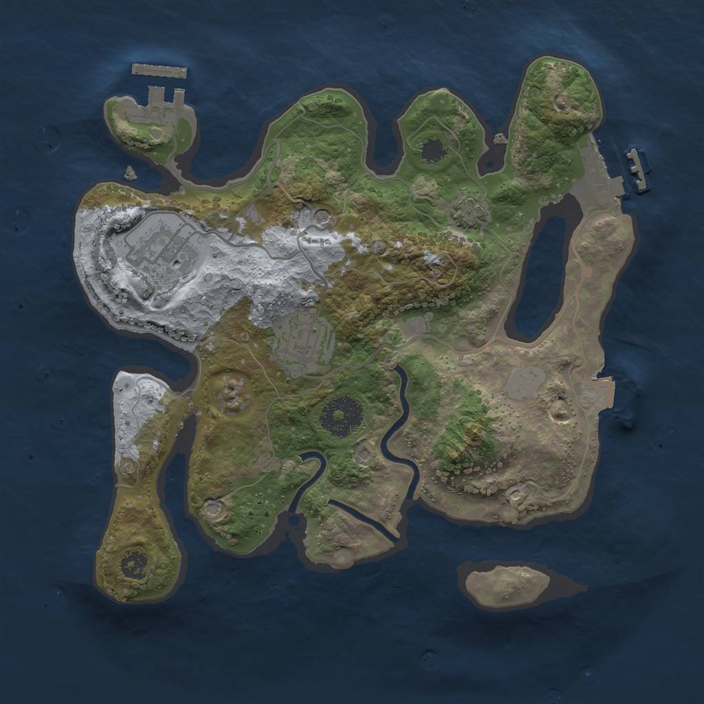 Rust Map: Procedural Map, Size: 2600, Seed: 8006, 9 Monuments