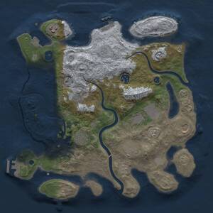 Thumbnail Rust Map: Procedural Map, Size: 3500, Seed: 748571901, 14 Monuments