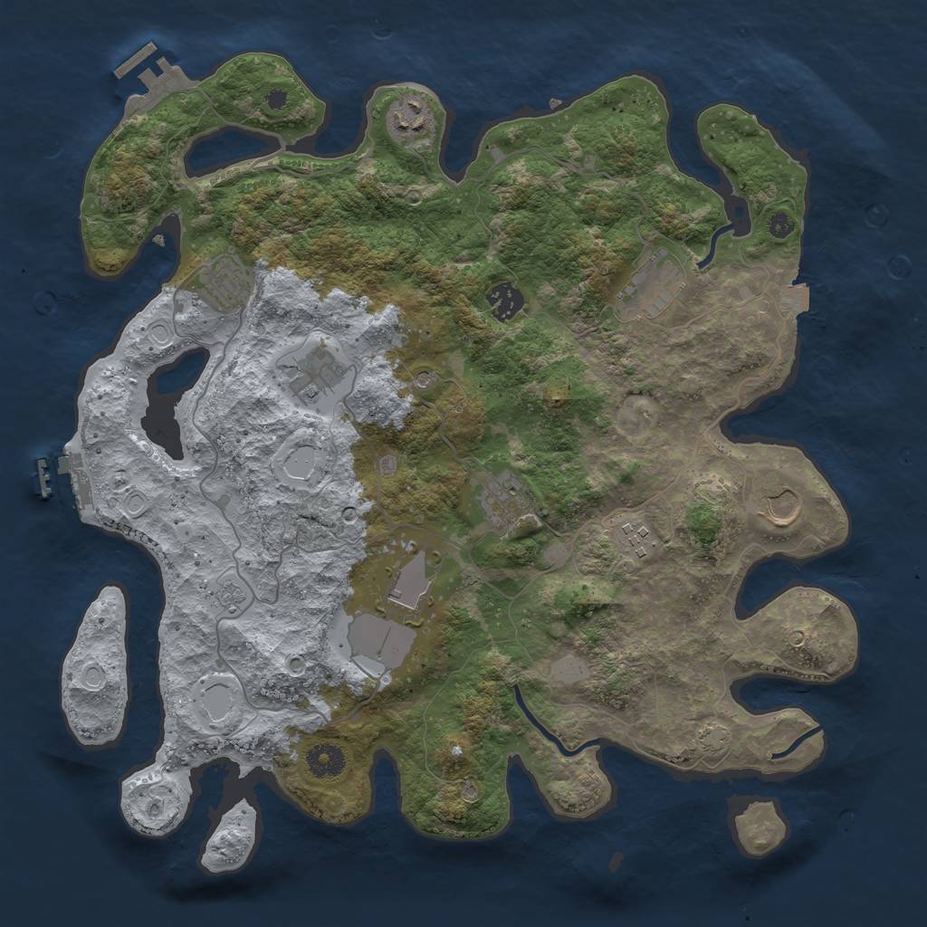 Rust Map: Procedural Map, Size: 3800, Seed: 432640808, 17 Monuments