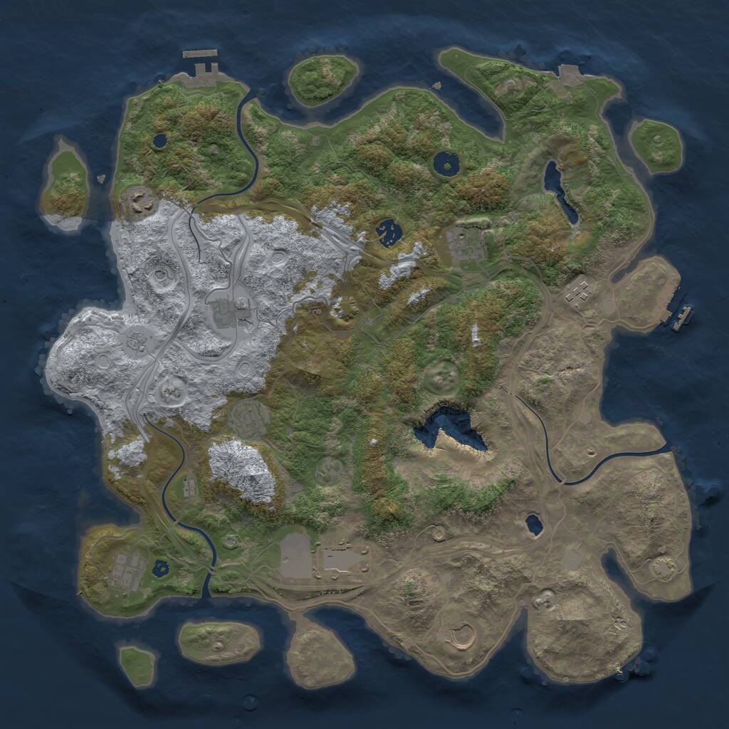 Rust Map: Procedural Map, Size: 4250, Seed: 509199272, 15 Monuments