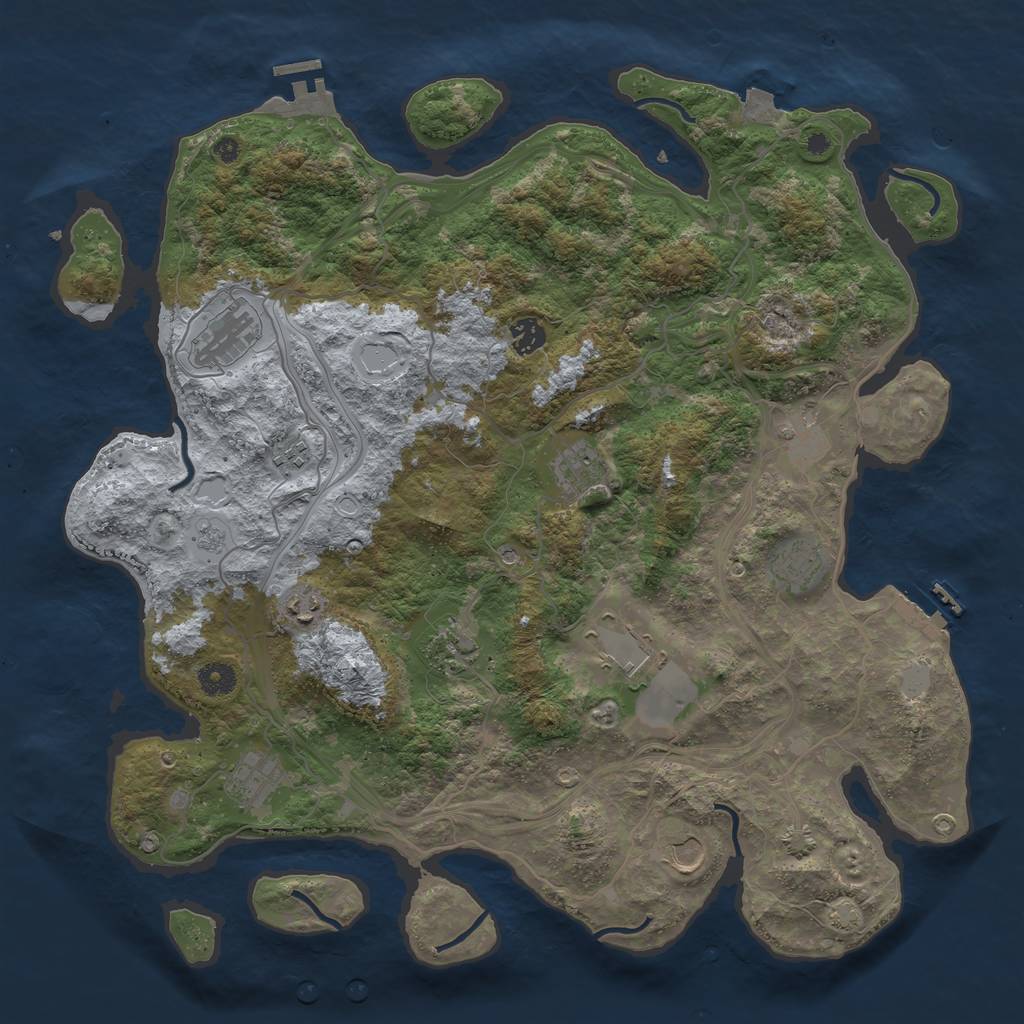 Rust Map: Procedural Map, Size: 4250, Seed: 509199272, 19 Monuments