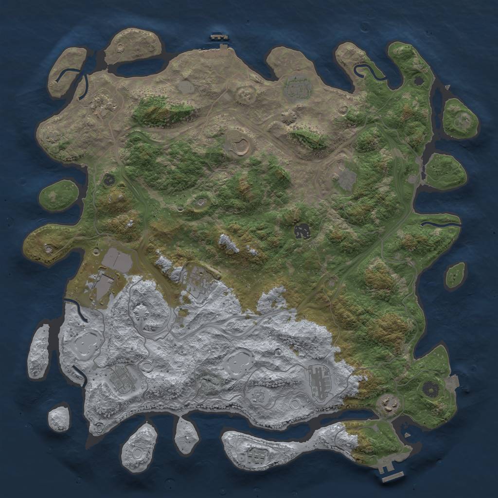 Rust Map: Procedural Map, Size: 4500, Seed: 62421522, 19 Monuments