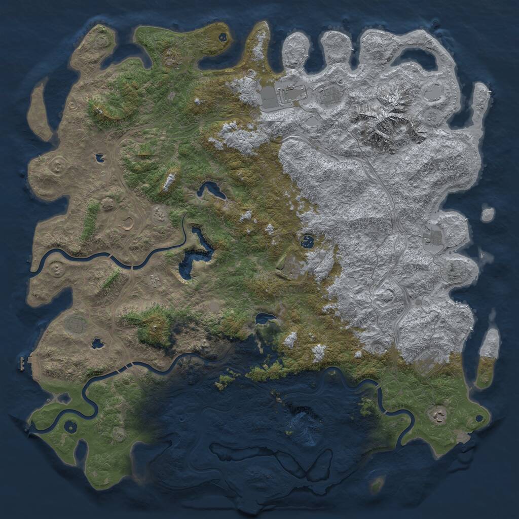 Rust Map: Procedural Map, Size: 6000, Seed: 8153, 17 Monuments