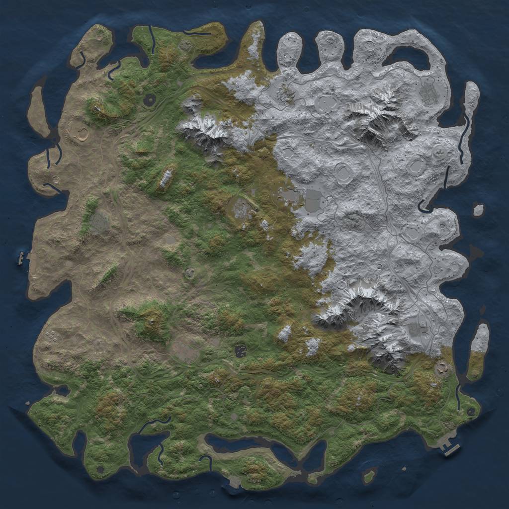 Rust Map: Procedural Map, Size: 6000, Seed: 8153, 19 Monuments