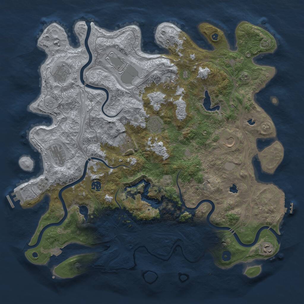 Rust Map: Procedural Map, Size: 4500, Seed: 1900503503, 16 Monuments