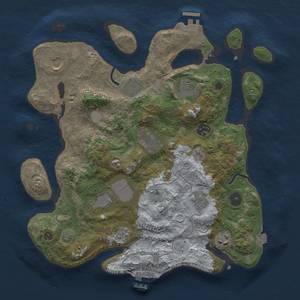 Thumbnail Rust Map: Procedural Map, Size: 3500, Seed: 1767977298, 17 Monuments