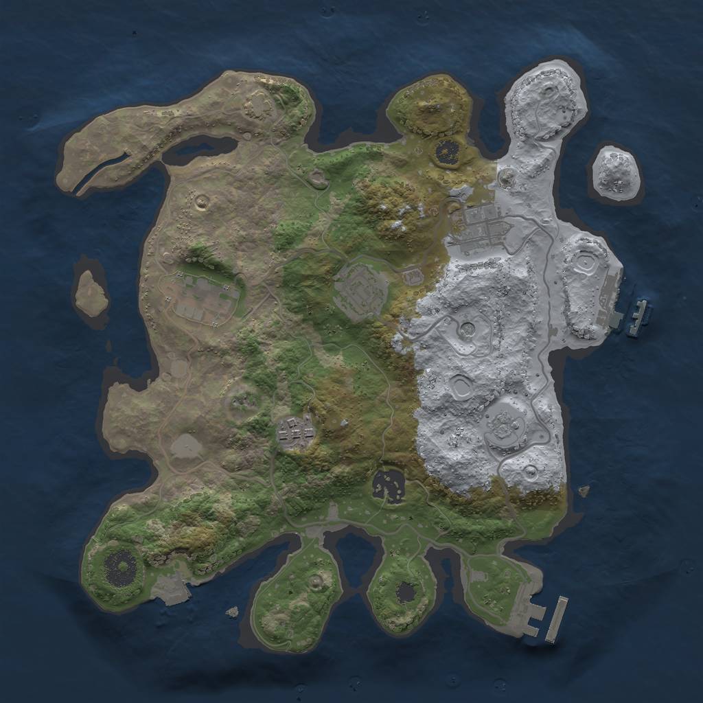 Rust Map: Procedural Map, Size: 3000, Seed: 1391718149, 13 Monuments