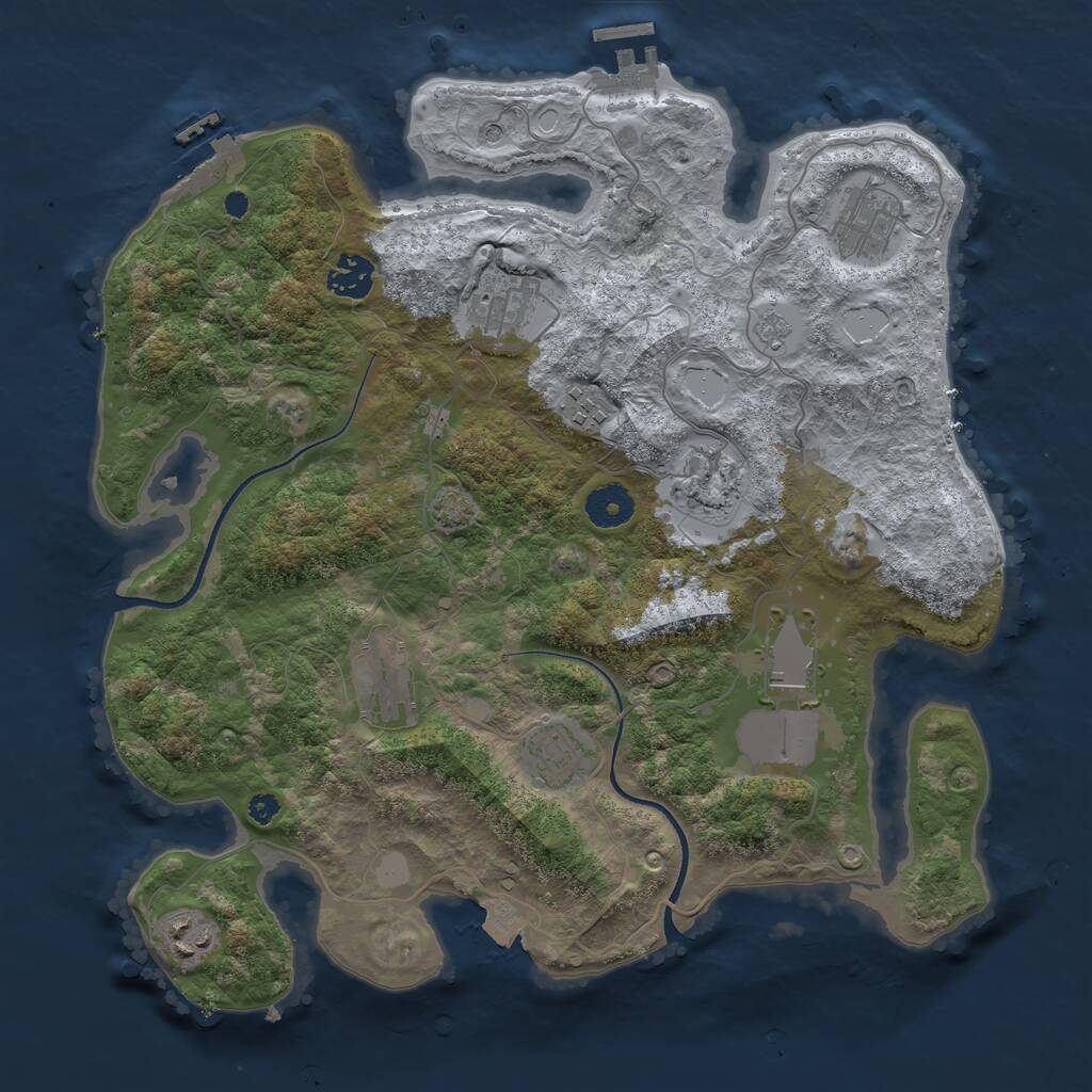Rust Map: Procedural Map, Size: 3600, Seed: 771904447, 15 Monuments