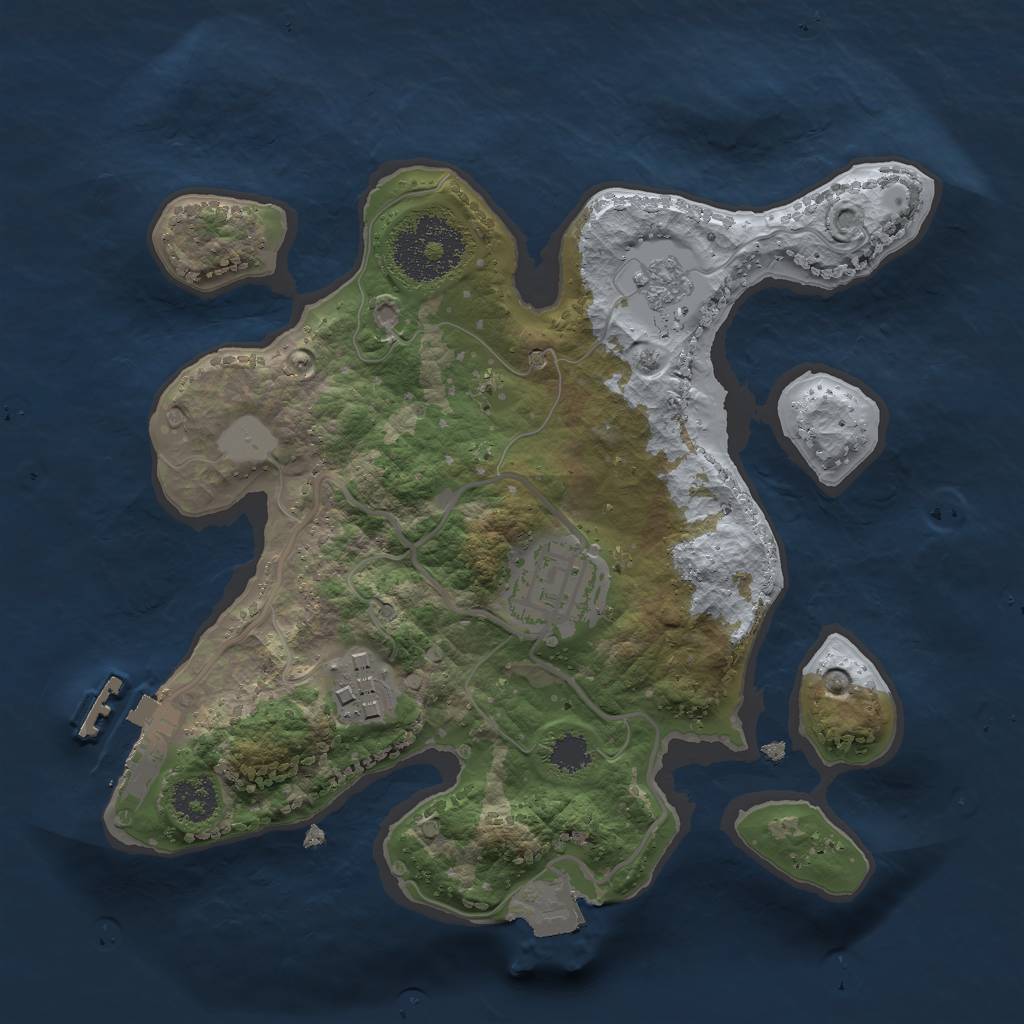 Rust Map: Procedural Map, Size: 2300, Seed: 40000, 7 Monuments