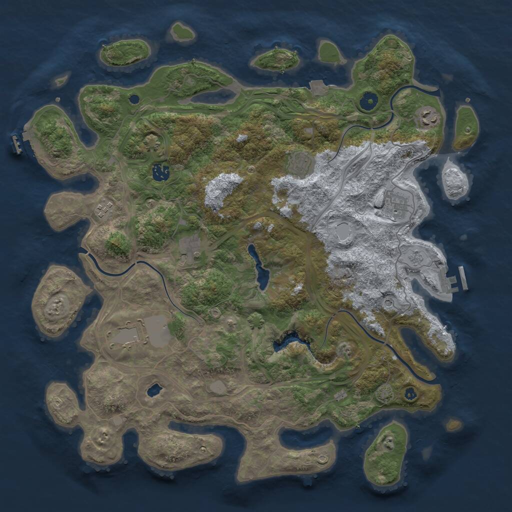 Rust Map: Procedural Map, Size: 4250, Seed: 1495610833, 13 Monuments