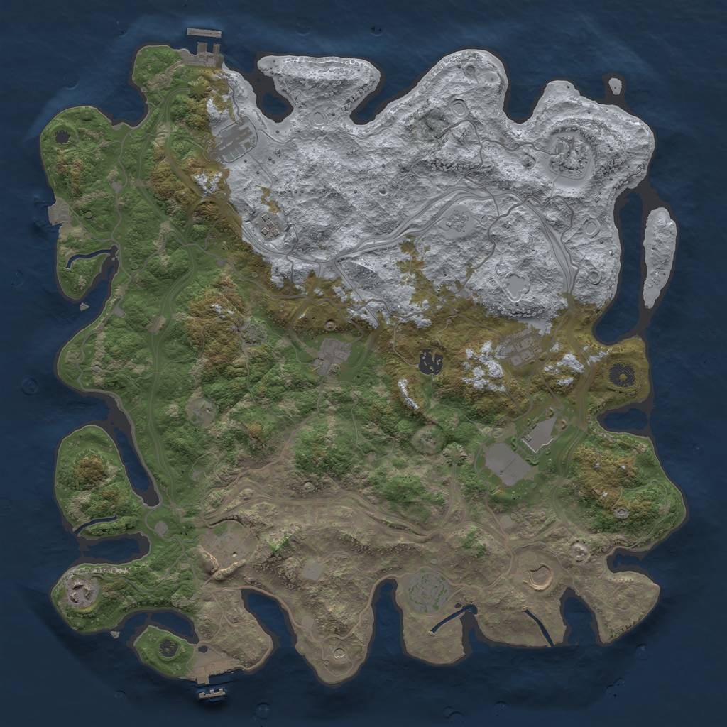 Rust Map: Procedural Map, Size: 4300, Seed: 1086, 19 Monuments