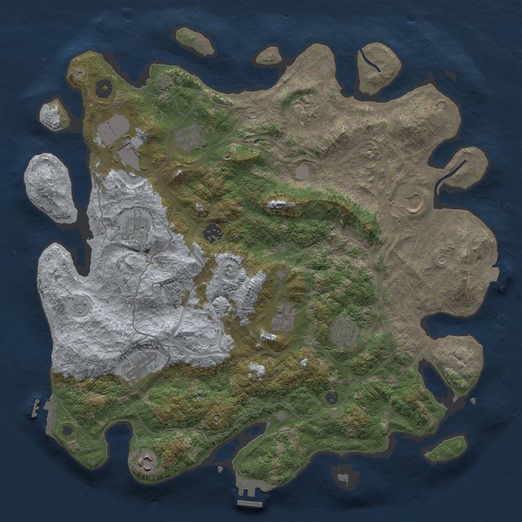 Rust Map: Procedural Map, Size: 4250, Seed: 796706041, 19 Monuments