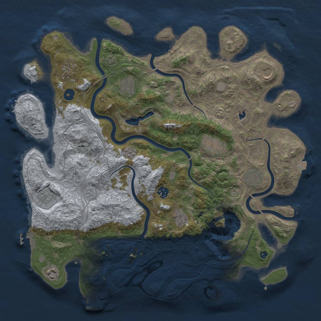 Rust Map: Procedural Map, Size: 4250, Seed: 796706041, 16 Monuments