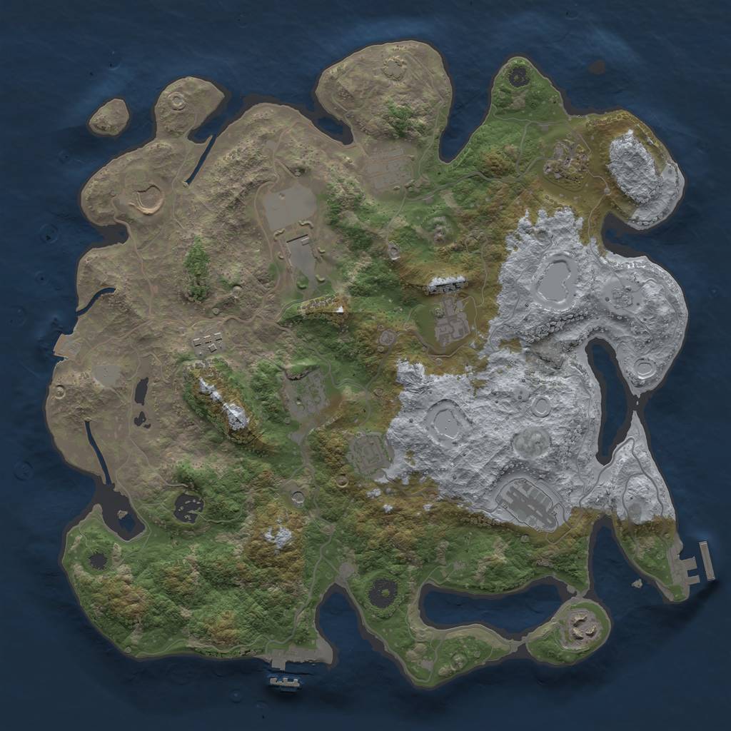 Rust Map: Procedural Map, Size: 3750, Seed: 9683766, 19 Monuments