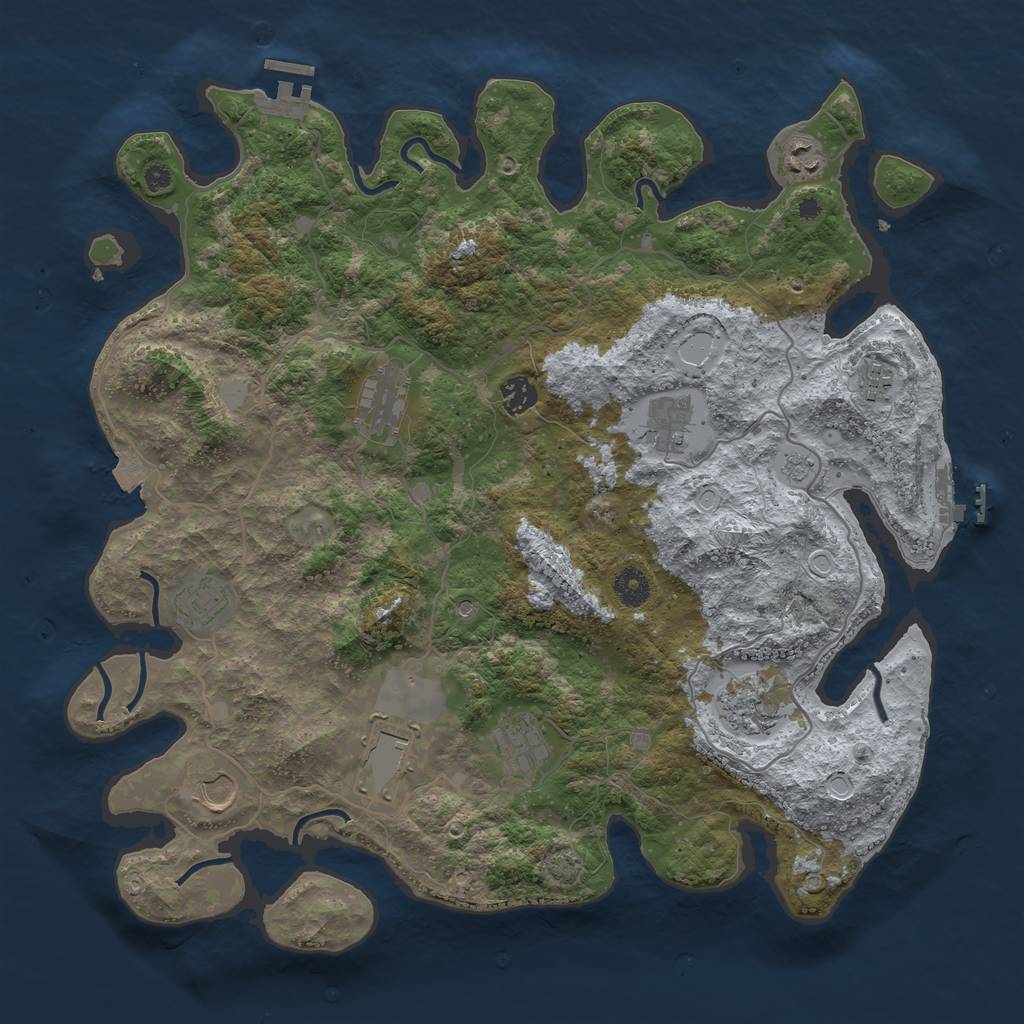 Rust Map: Procedural Map, Size: 4096, Seed: 683499788, 18 Monuments