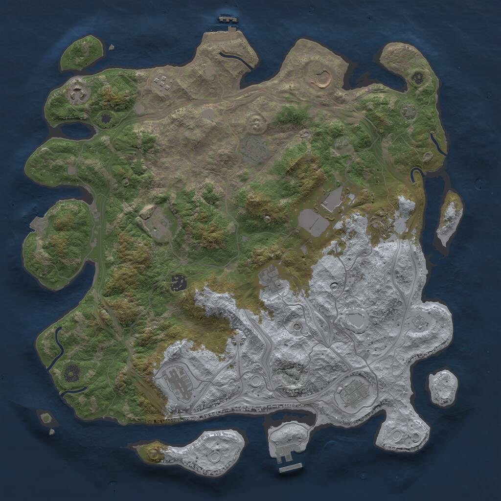 Rust Map: Procedural Map, Size: 4350, Seed: 15082024, 17 Monuments