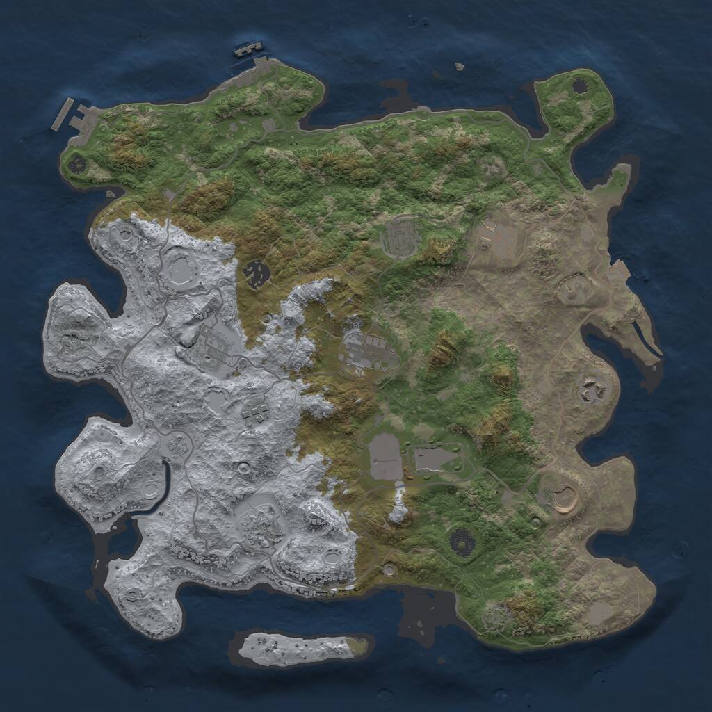 Rust Map: Procedural Map, Size: 4000, Seed: 1496326423, 16 Monuments