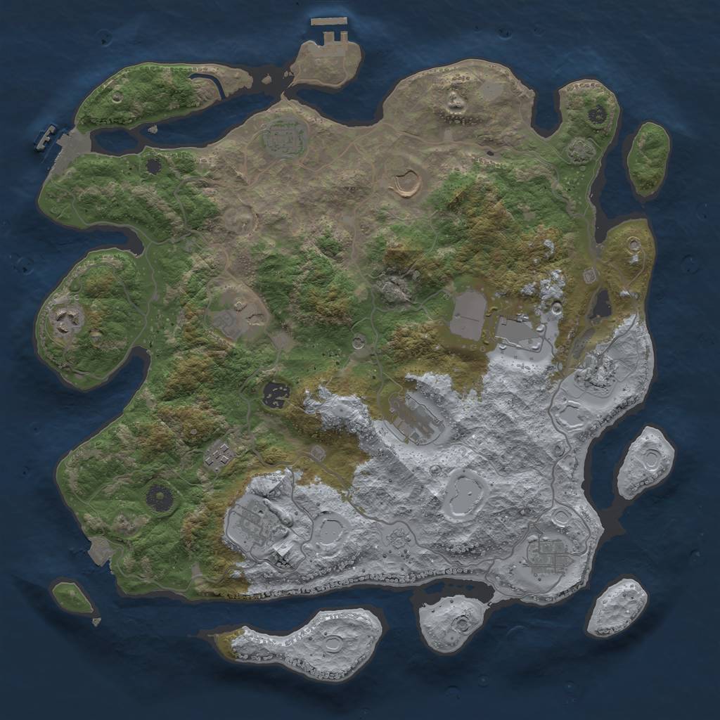 Rust Map: Procedural Map, Size: 4000, Seed: 15082024, 19 Monuments