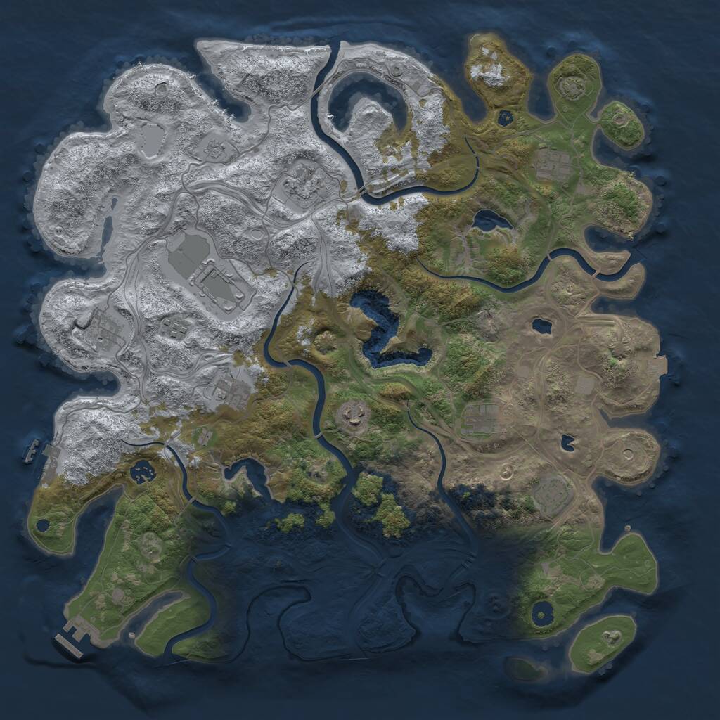 Rust Map: Procedural Map, Size: 4500, Seed: 1603201795, 16 Monuments