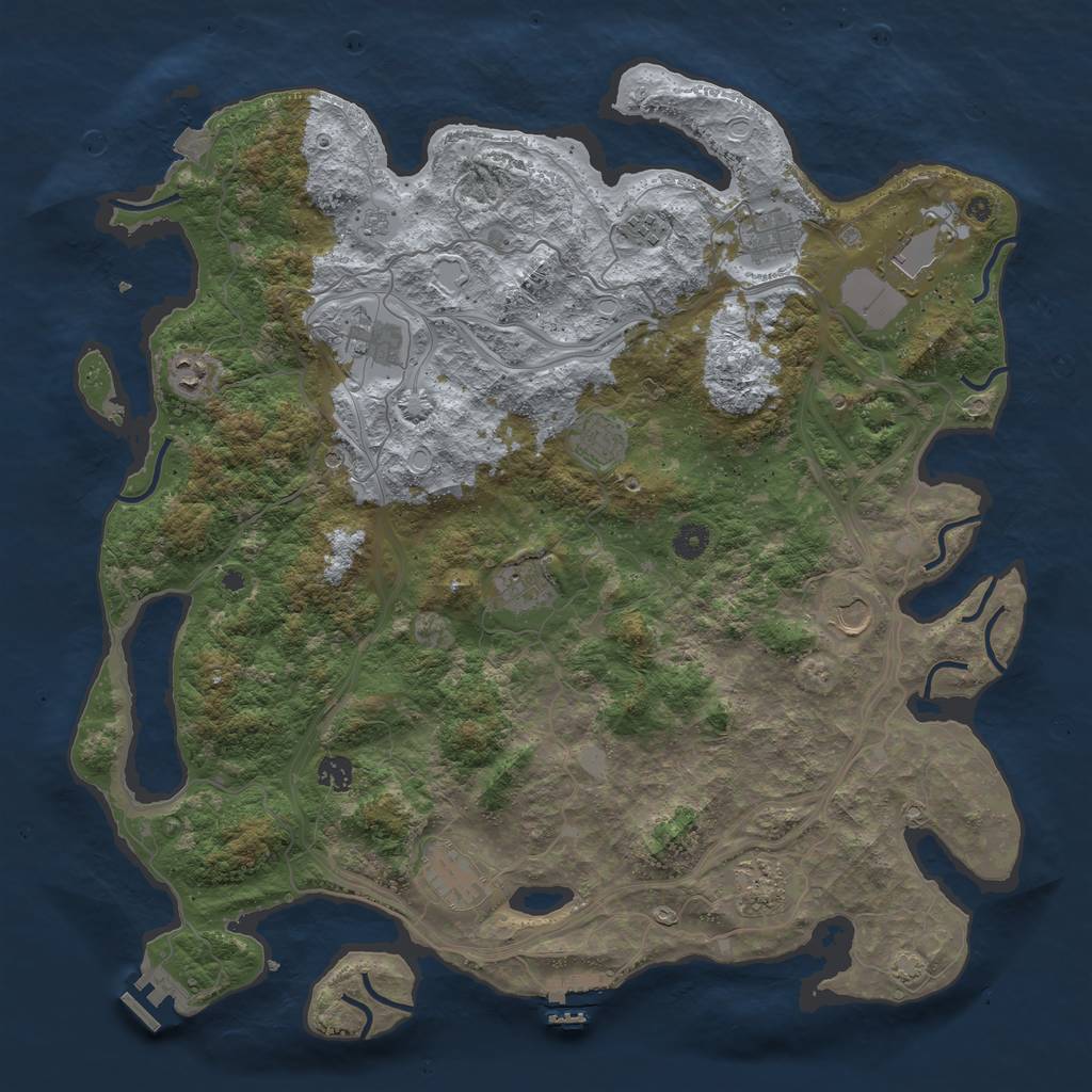Rust Map: Procedural Map, Size: 4500, Seed: 1988329787, 19 Monuments
