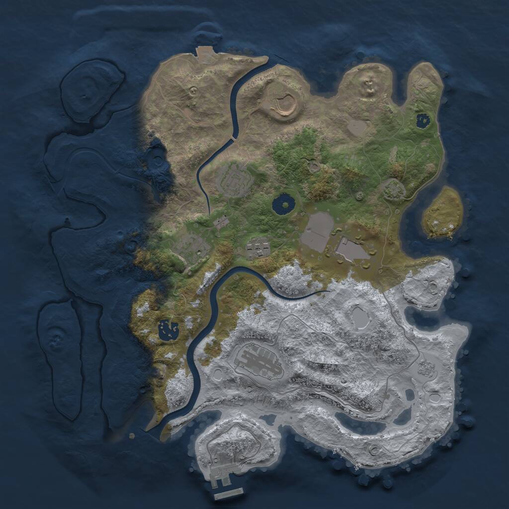 Rust Map: Procedural Map, Size: 3500, Seed: 1590680479, 12 Monuments