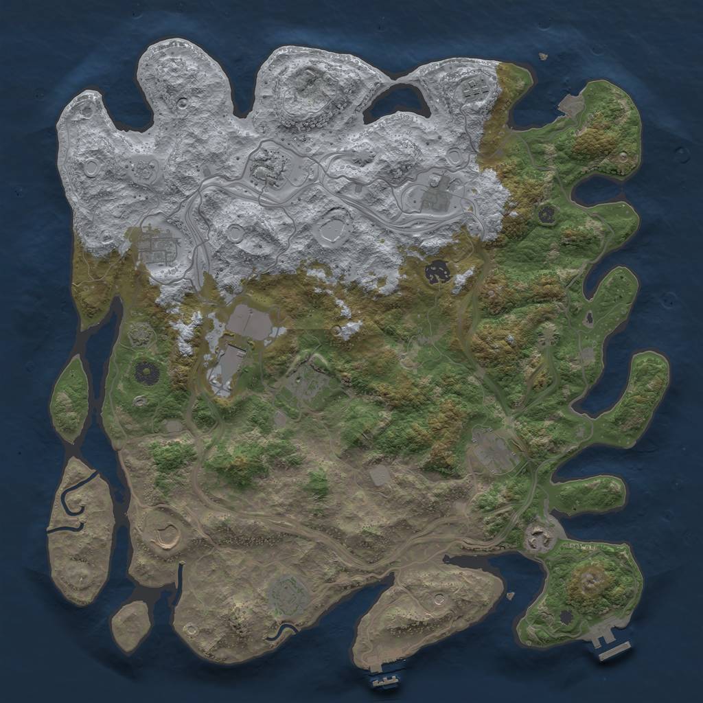 Rust Map: Procedural Map, Size: 4250, Seed: 1529159354, 19 Monuments