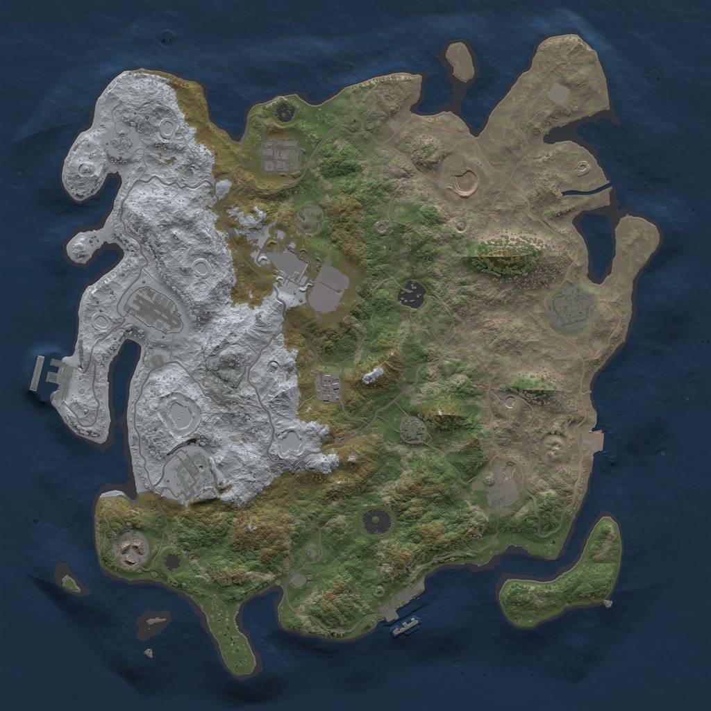 Rust Map: Procedural Map, Size: 4000, Seed: 1802474883, 18 Monuments