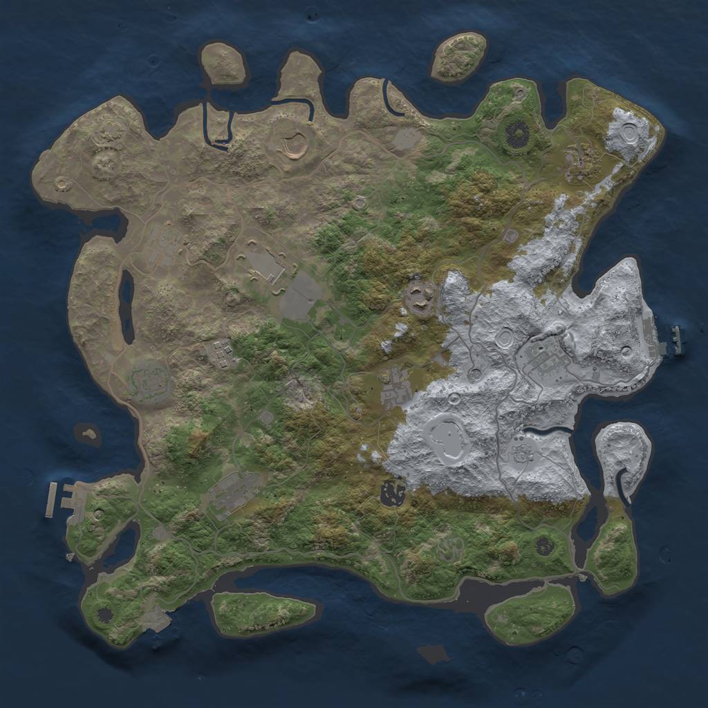 Rust Map: Procedural Map, Size: 4000, Seed: 100198, 19 Monuments