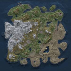 Thumbnail Rust Map: Procedural Map, Size: 4000, Seed: 582381377, 14 Monuments