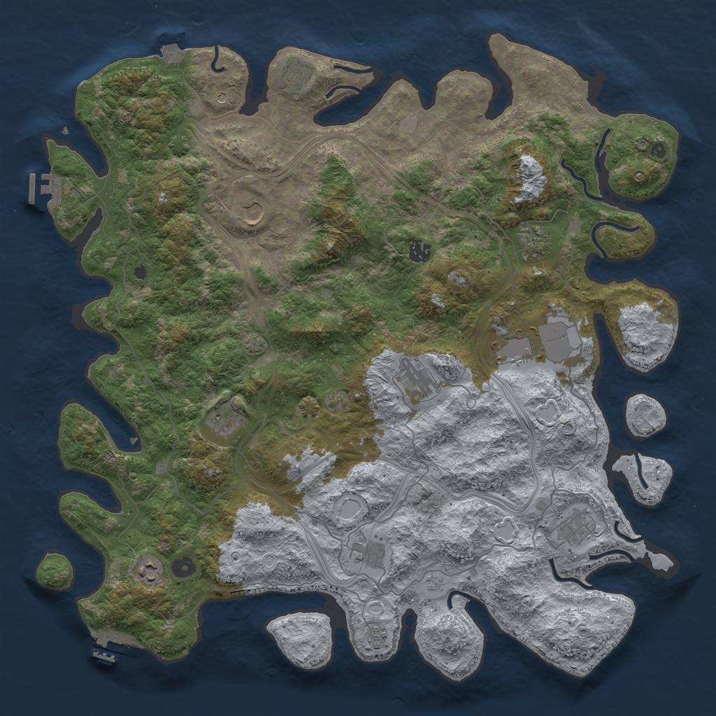 Rust Map: Procedural Map, Size: 4750, Seed: 691524068, 19 Monuments