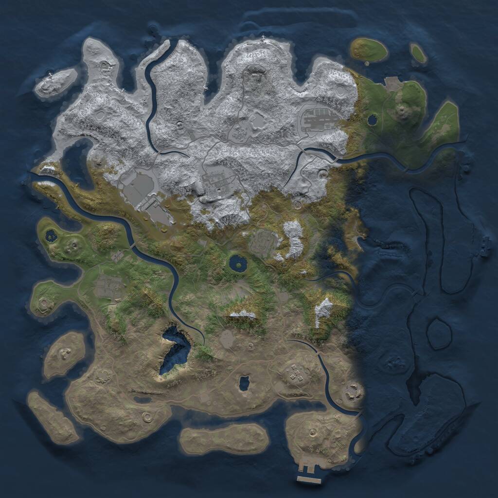 Rust Map: Procedural Map, Size: 4200, Seed: 2013388423, 13 Monuments