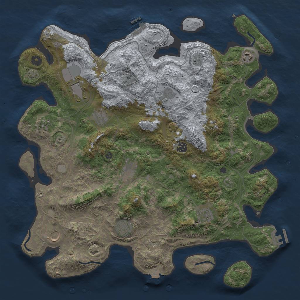 Rust Map: Procedural Map, Size: 4250, Seed: 850702134, 19 Monuments