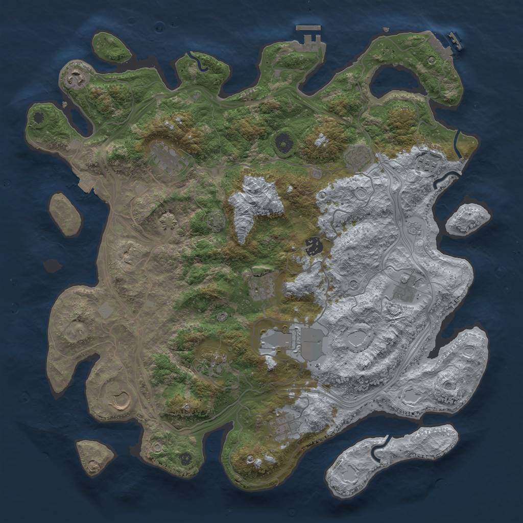 Rust Map: Procedural Map, Size: 4250, Seed: 61936386, 19 Monuments