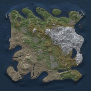 Thumbnail Rust Map: Procedural Map, Size: 3500, Seed: 1066973023, 15 Monuments