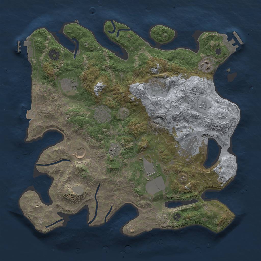 Rust Map: Procedural Map, Size: 3500, Seed: 1066973023, 15 Monuments