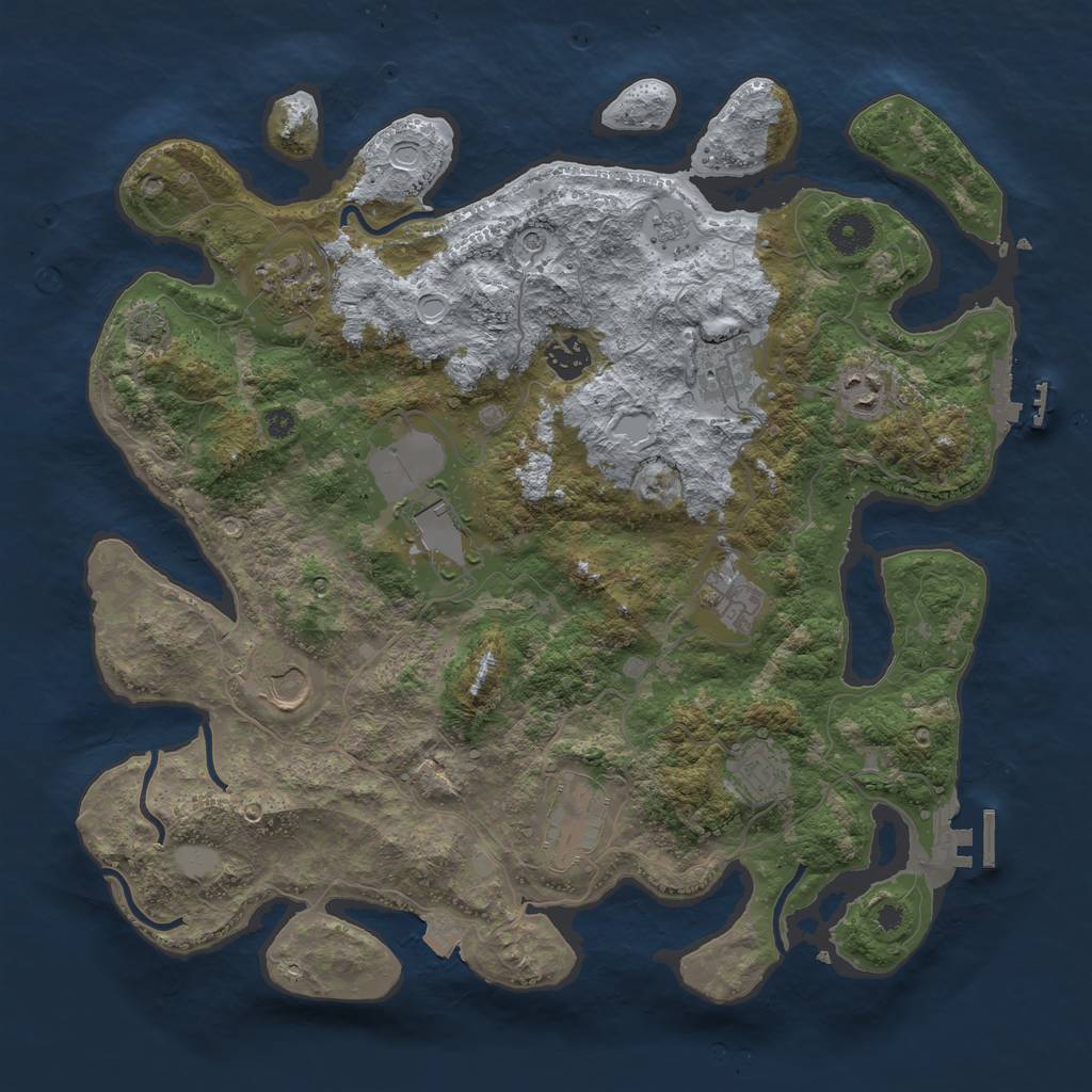 Rust Map: Procedural Map, Size: 3800, Seed: 270988309, 17 Monuments