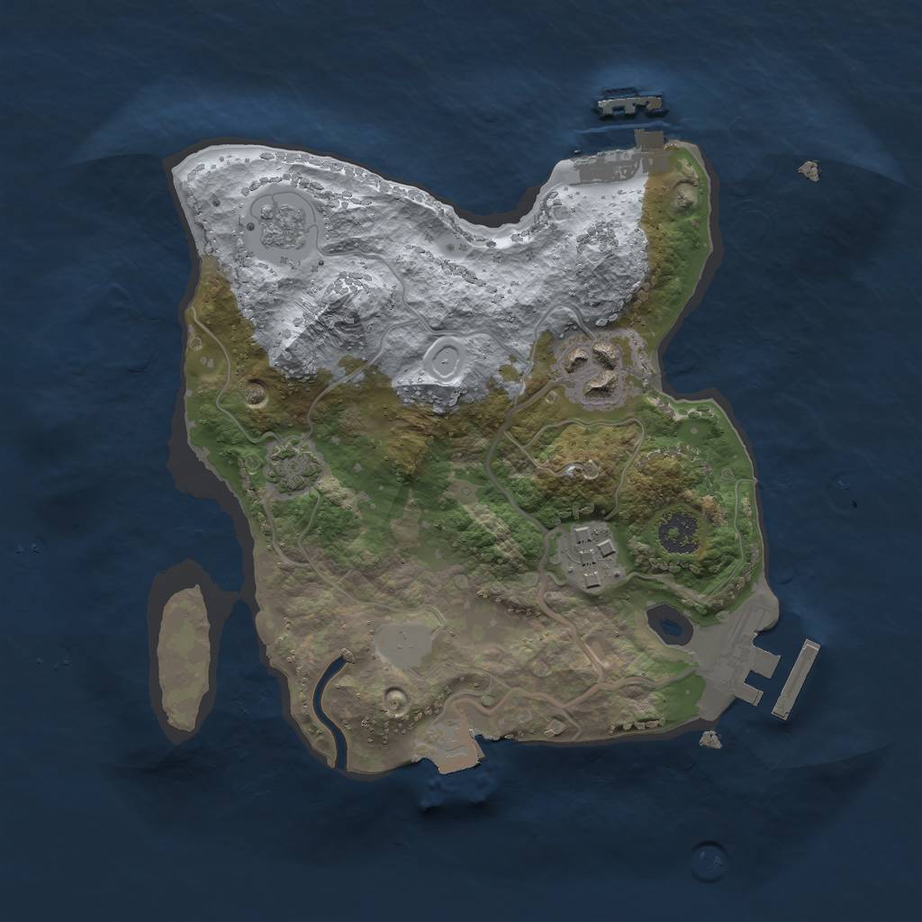 Rust Map: Procedural Map, Size: 2250, Seed: 143242, 9 Monuments