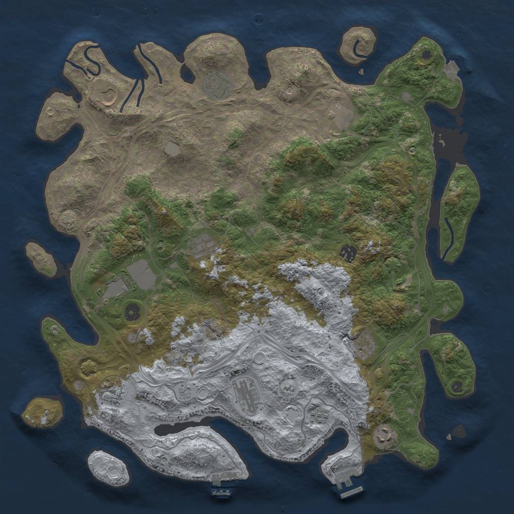 Rust Map: Procedural Map, Size: 4500, Seed: 42701339, 19 Monuments