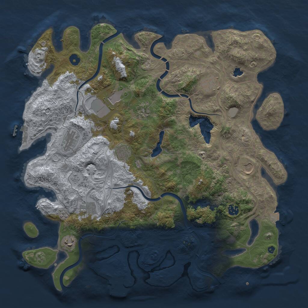 Rust Map: Procedural Map, Size: 4250, Seed: 659474729, 16 Monuments