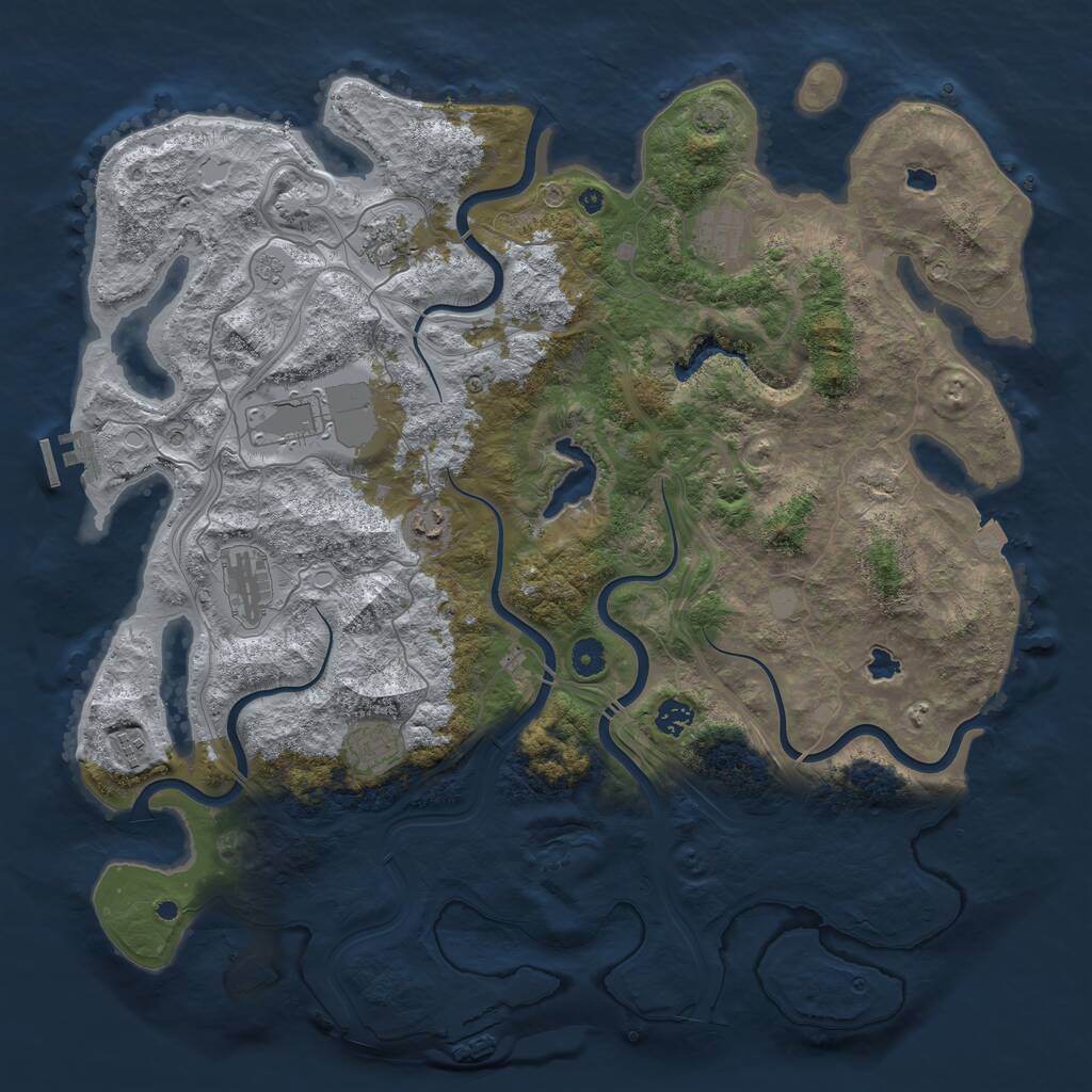 Rust Map: Procedural Map, Size: 4500, Seed: 478365807, 14 Monuments
