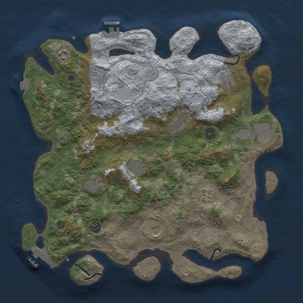 Rust Map: Procedural Map, Size: 4000, Seed: 276464512, 19 Monuments