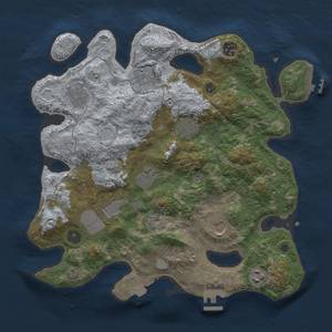 Thumbnail Rust Map: Procedural Map, Size: 3500, Seed: 1068050, 17 Monuments