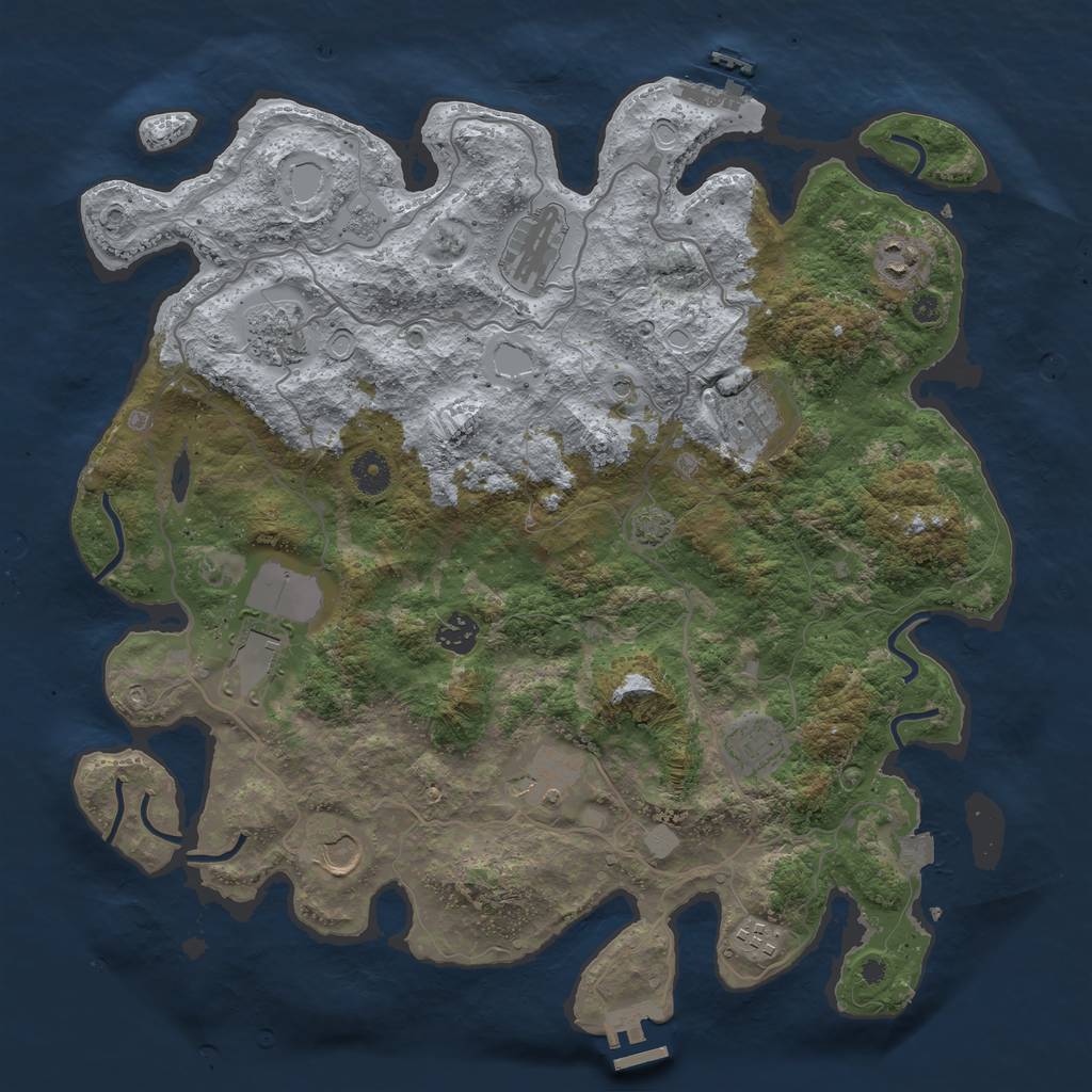 Rust Map: Procedural Map, Size: 4000, Seed: 81047629, 18 Monuments