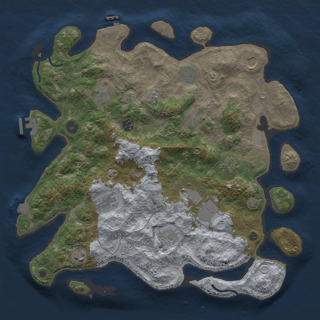 Rust Map: Procedural Map, Size: 4000, Seed: 904105292, 19 Monuments